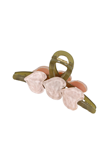 Resin Hair Claw Clip 3 Pink Heart