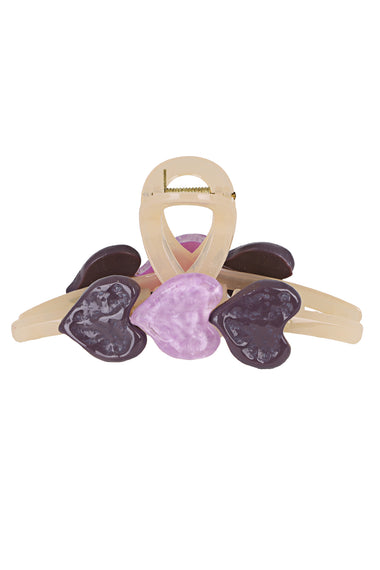 Resin Hair Claw Clip 3 Purple Heart