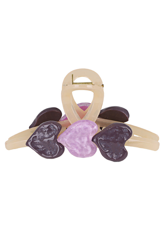 Resin Hair Claw Clip 3 Purple Heart