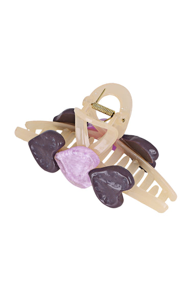 Resin Hair Claw Clip 3 Purple Heart