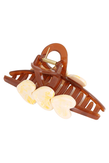 Resin Hair Claw Clip 3 White Heart