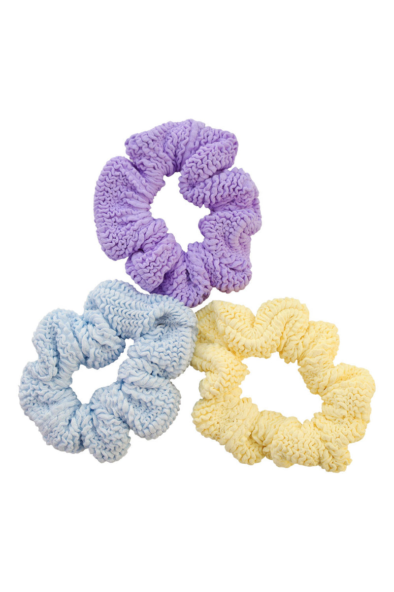 3 Pack Kids Scrunchies Metallic Ice Blue/Butter/Lilac