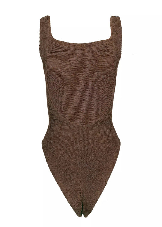 Classic Square Neck Swim Metallic Chocolate