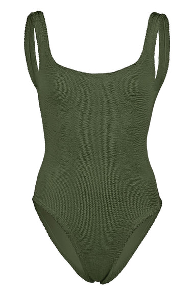 Classic Square Neck Swim Metallic Khaki