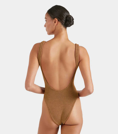 Classic Square Neck Swim Metallic Cocoa