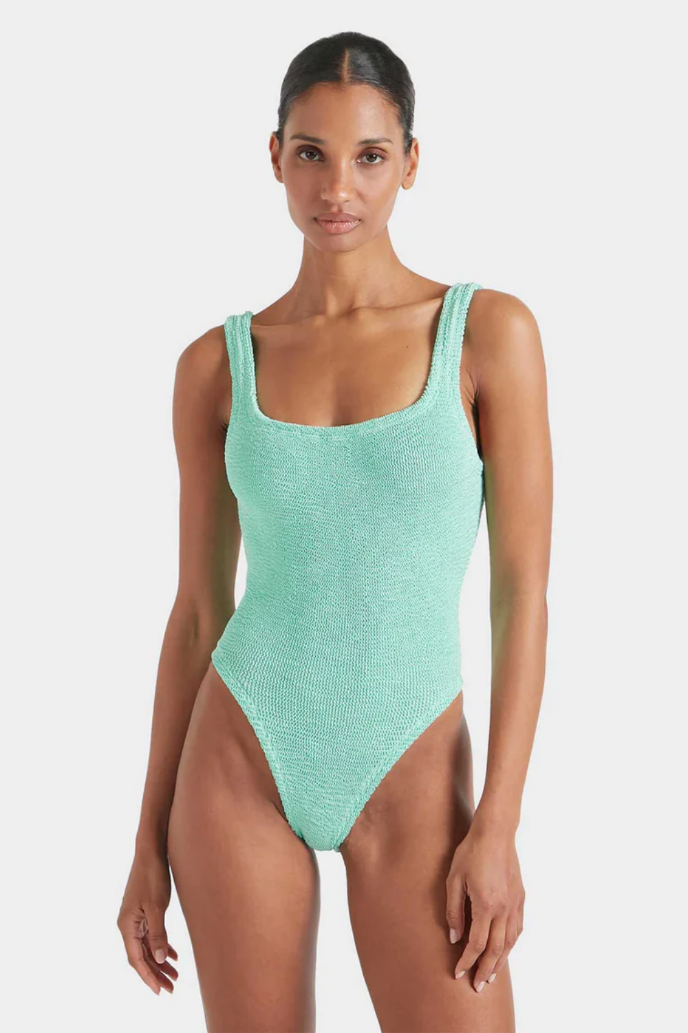 Classic Square Neck Swim Metallic Mint