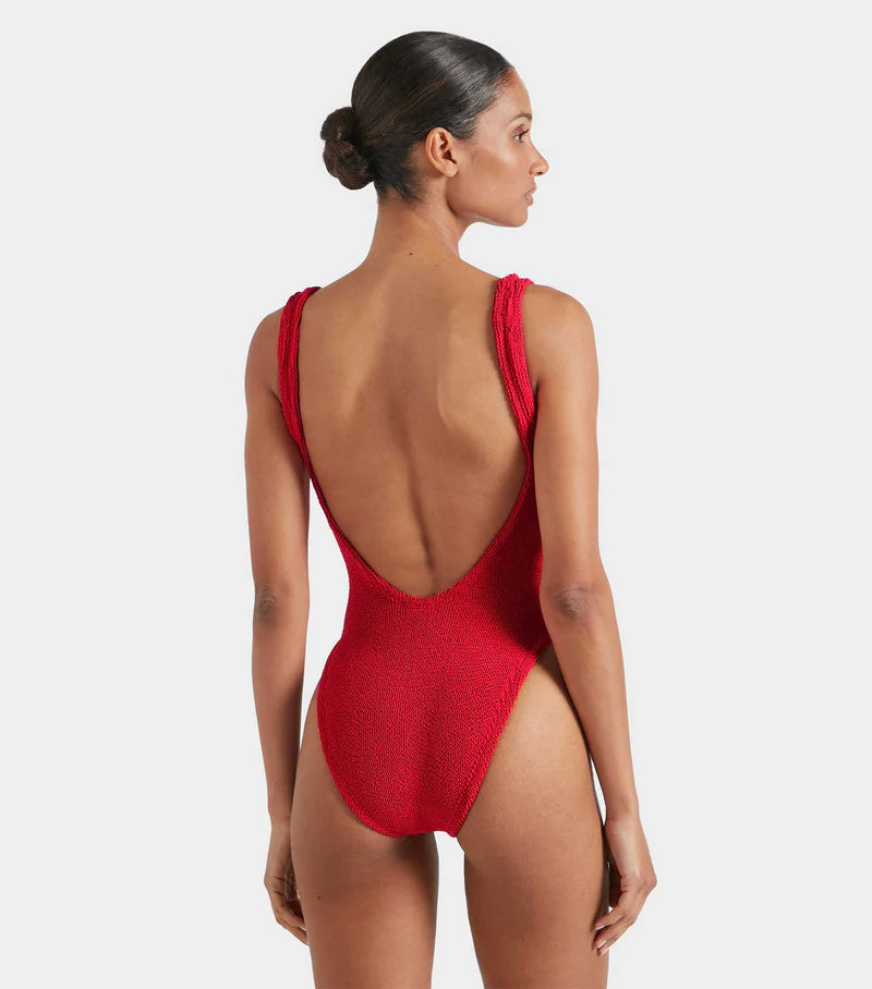 Load image into Gallery viewer, Classic Square Neck Swim Red
