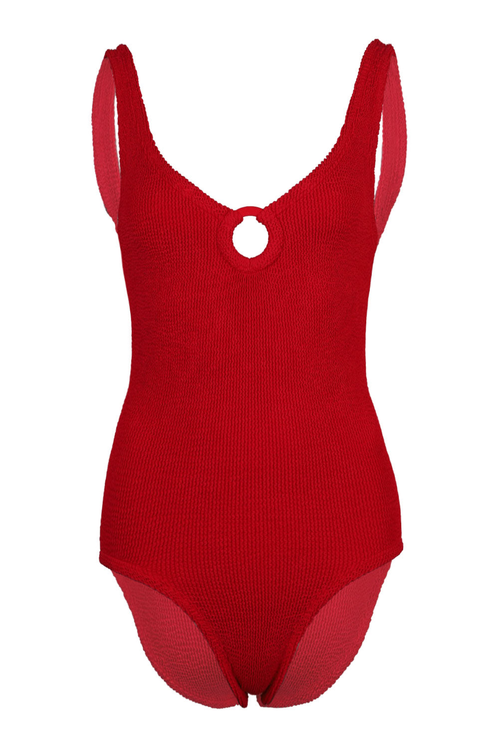 Load image into Gallery viewer, Coverage Celine Swim with Fabric Covered Hoops Red
