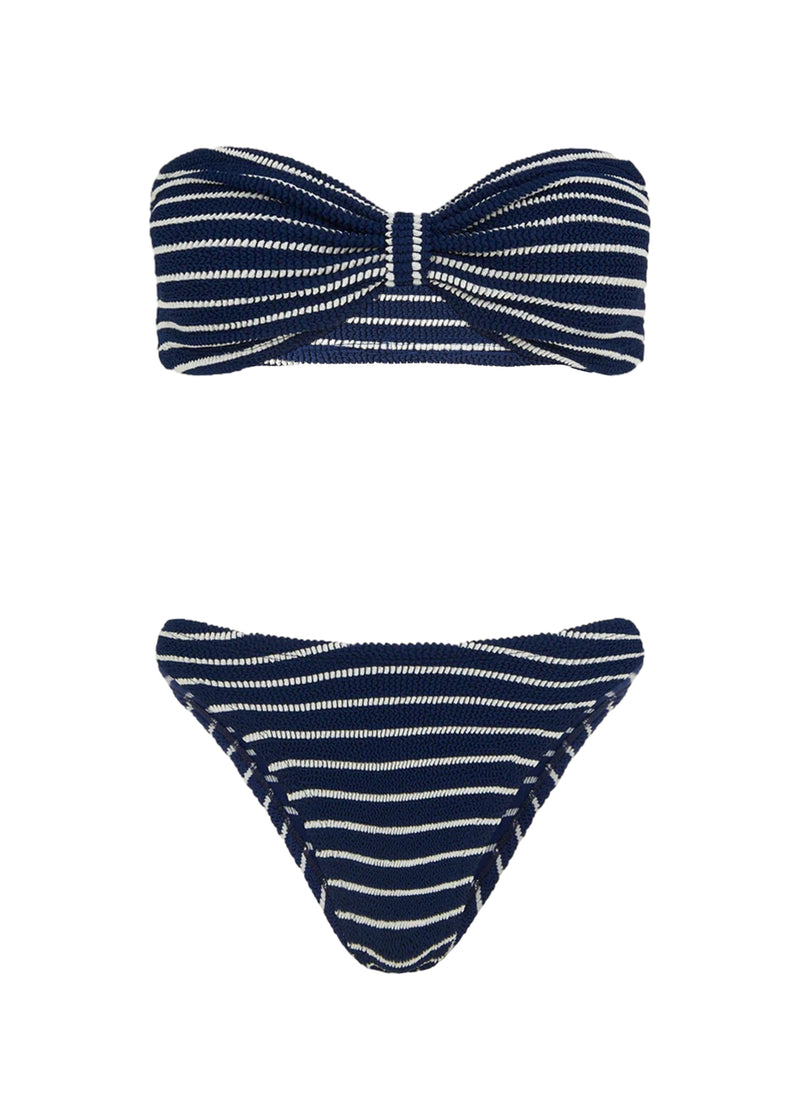 Coverage Jean Bikini Navy/White