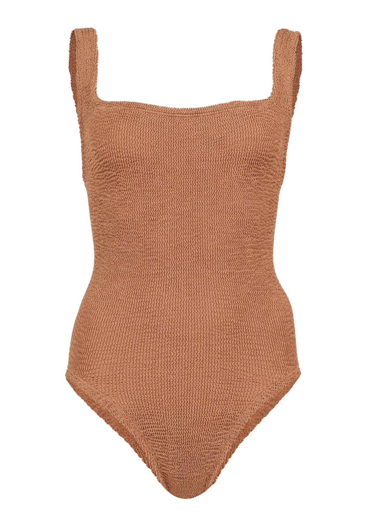 Coverage Square Neck Swim Metallic Cocoa