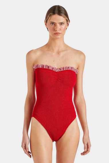 Dolly Swim Red Gingham