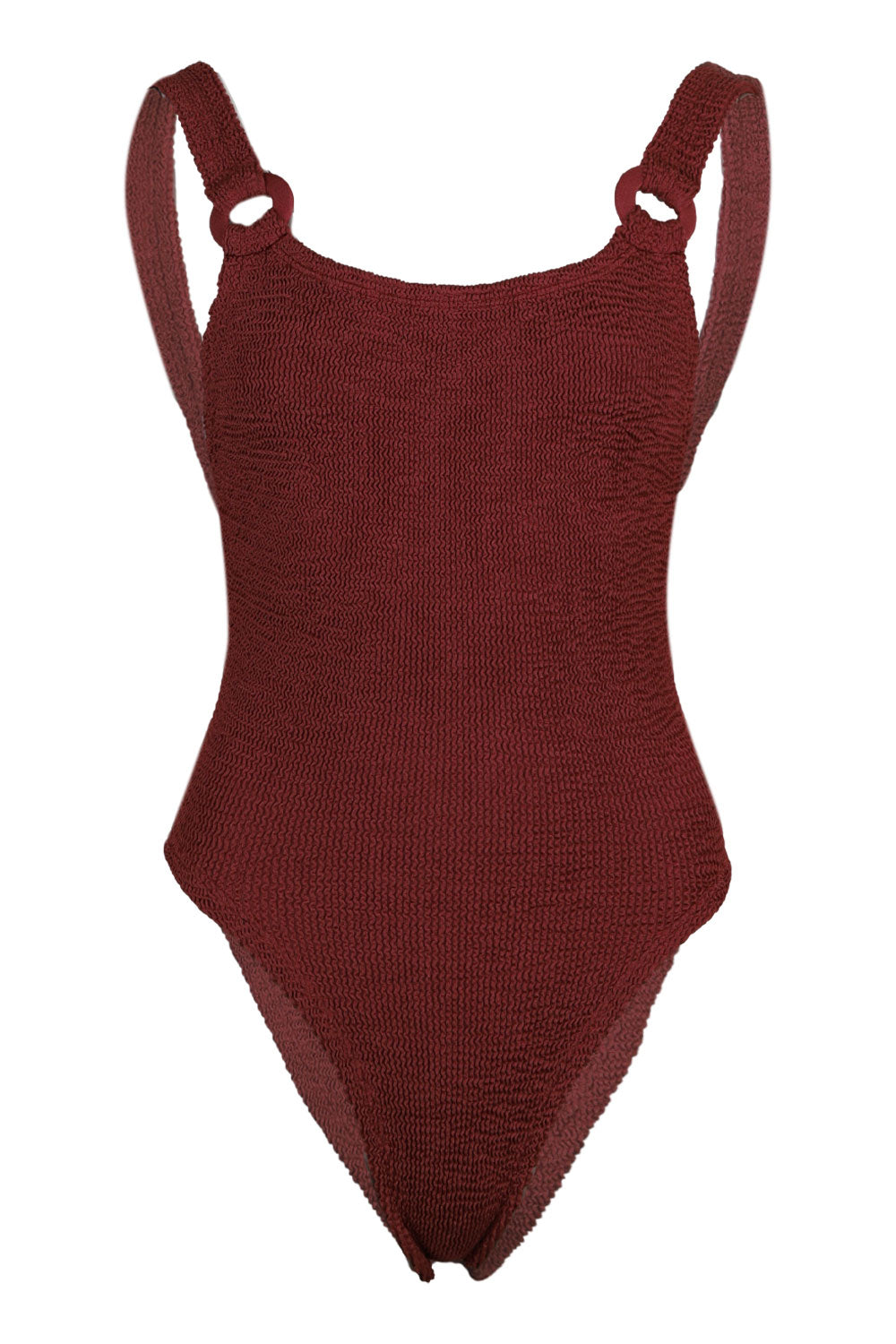 Load image into Gallery viewer, Domino Swim With Fabric Covered Hoops Metallic Rosewood

