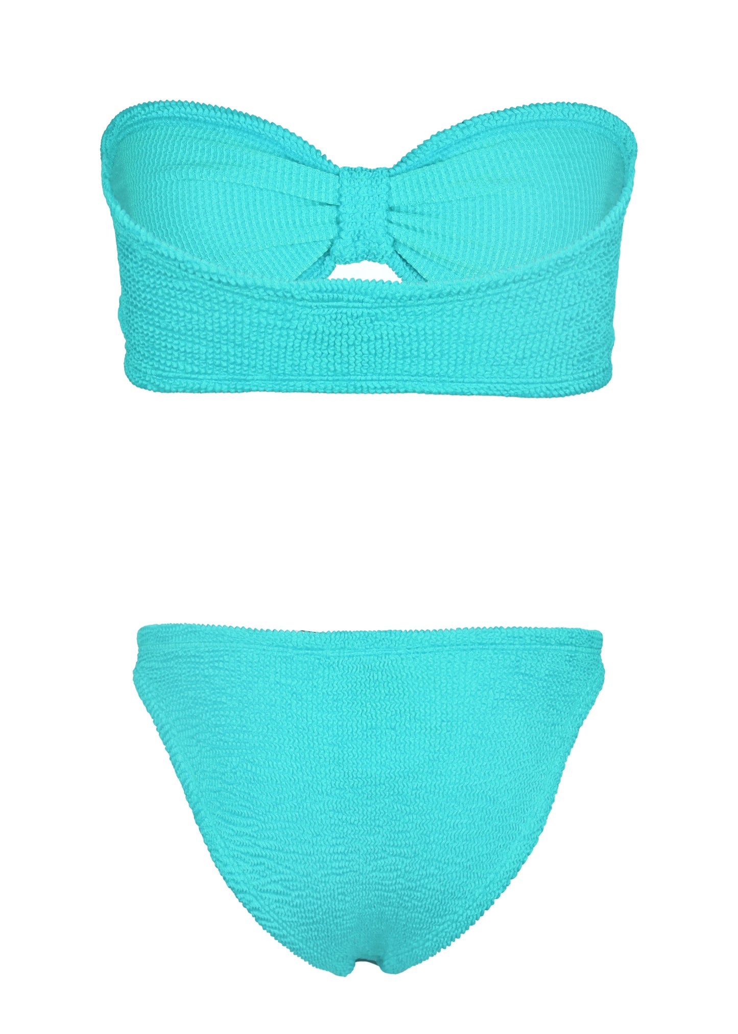 Load image into Gallery viewer, Jean Bikini Metallic Crinkle Aqua
