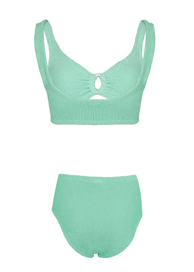 Nadine Bikini with Pearly Hoop Metallic Mint