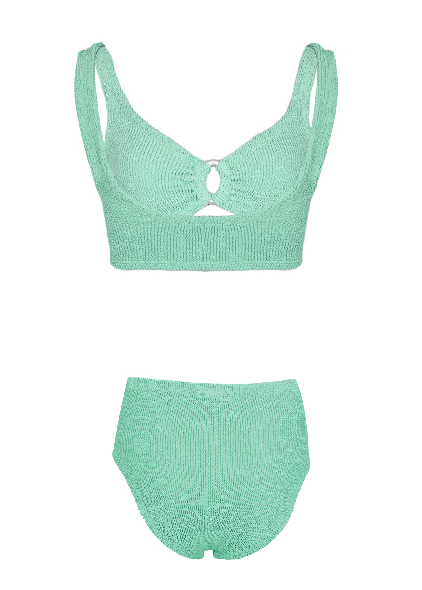 Load image into Gallery viewer, Nadine Bikini with Pearly Hoop Metallic Mint
