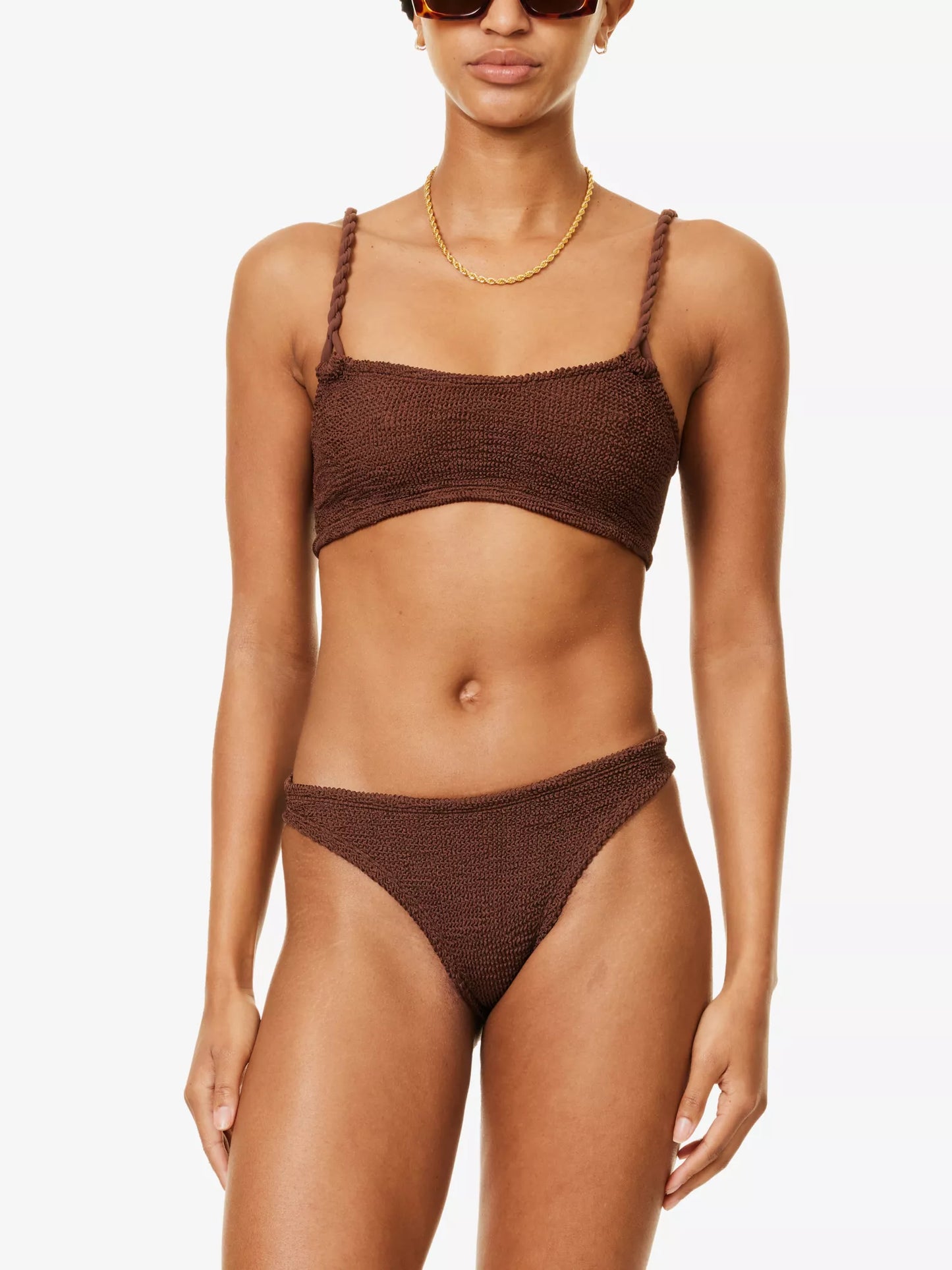 Load image into Gallery viewer, Phoebe Bikini Metallic Chocolate
