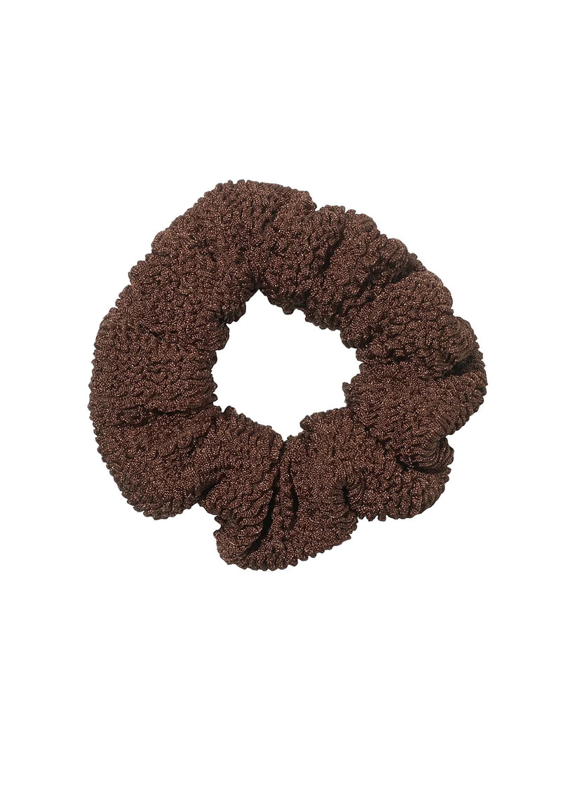 Scrunchie Metallic Crinkle Chocolate