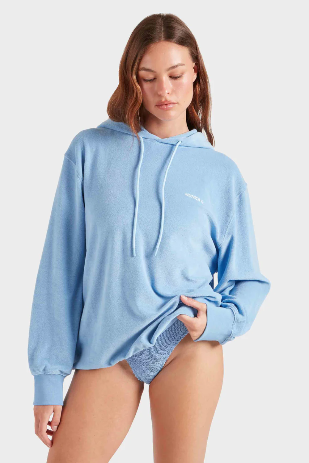 Load image into Gallery viewer, Terry Towelling Hoodie Cornflower
