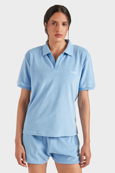 Terry Towelling Polo Cornflower