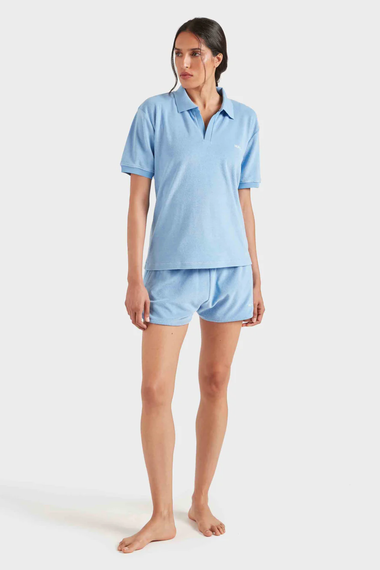 Terry Towelling Polo Cornflower
