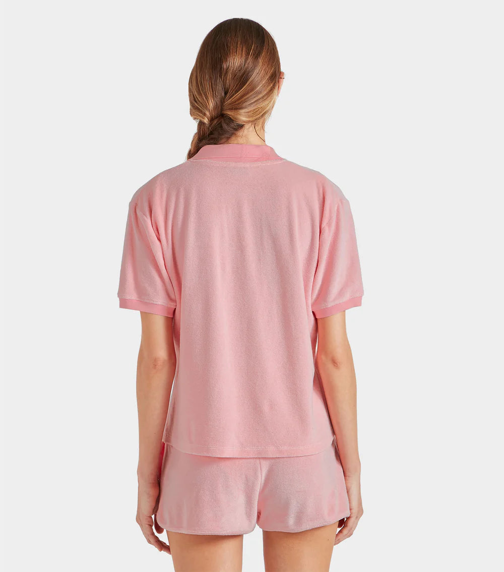 Load image into Gallery viewer, Terry Towelling Polo Pink
