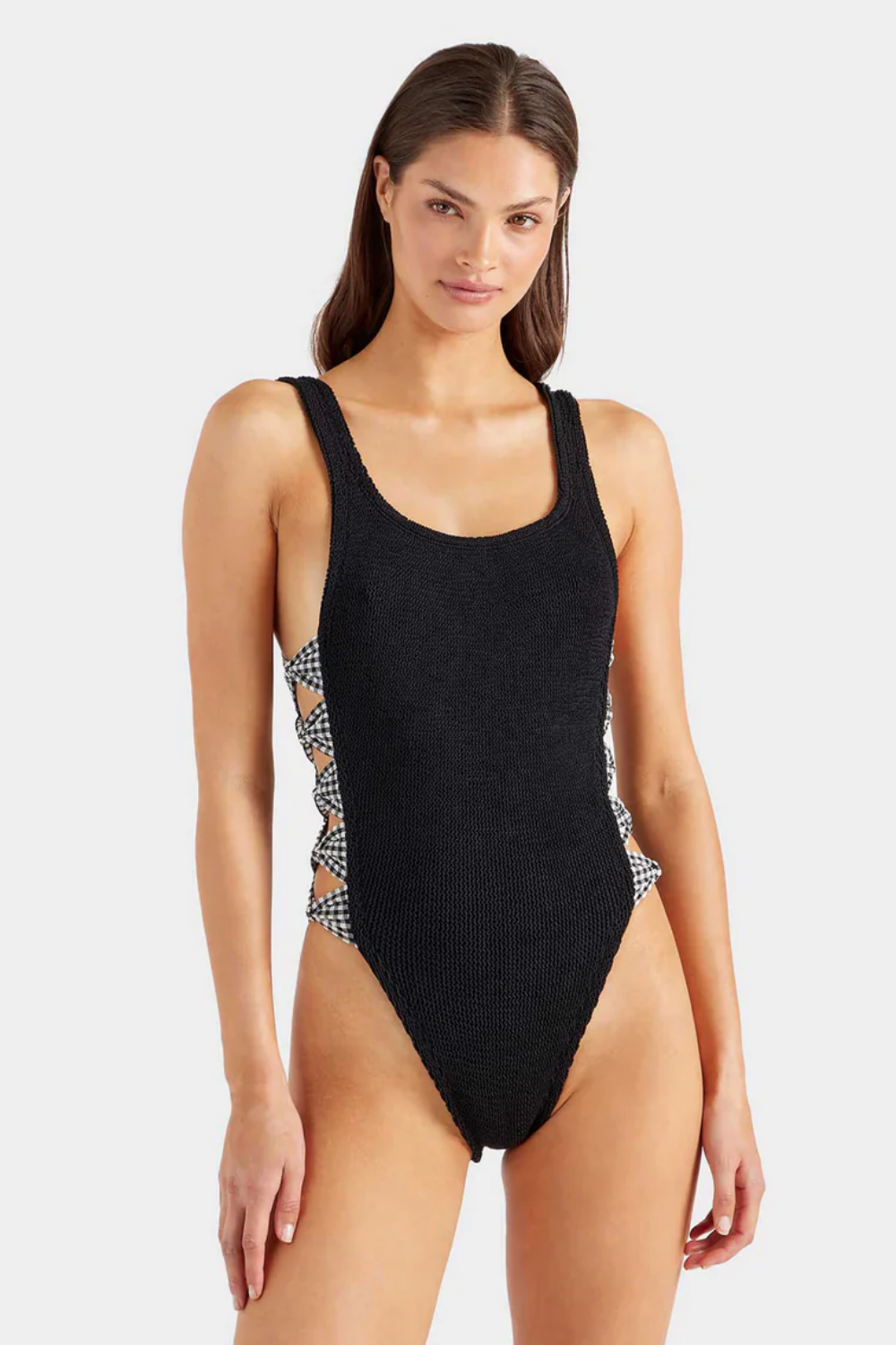 Load image into Gallery viewer, Tiffany Swim Black Gingham

