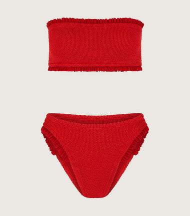 Tracey Frill Bikini Red - ONE SIZE - Bikini