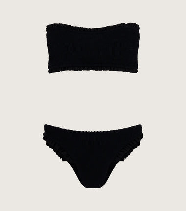 Tracey Frill Bikini Full Black - ONE SIZE - Bikini