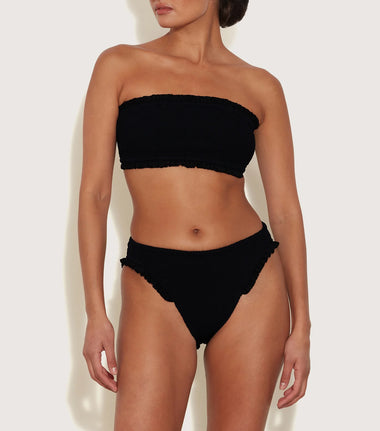 Tracey Frill Bikini Full Black - ONE SIZE - Bikini