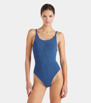 Camille One Piece Metallic Denim