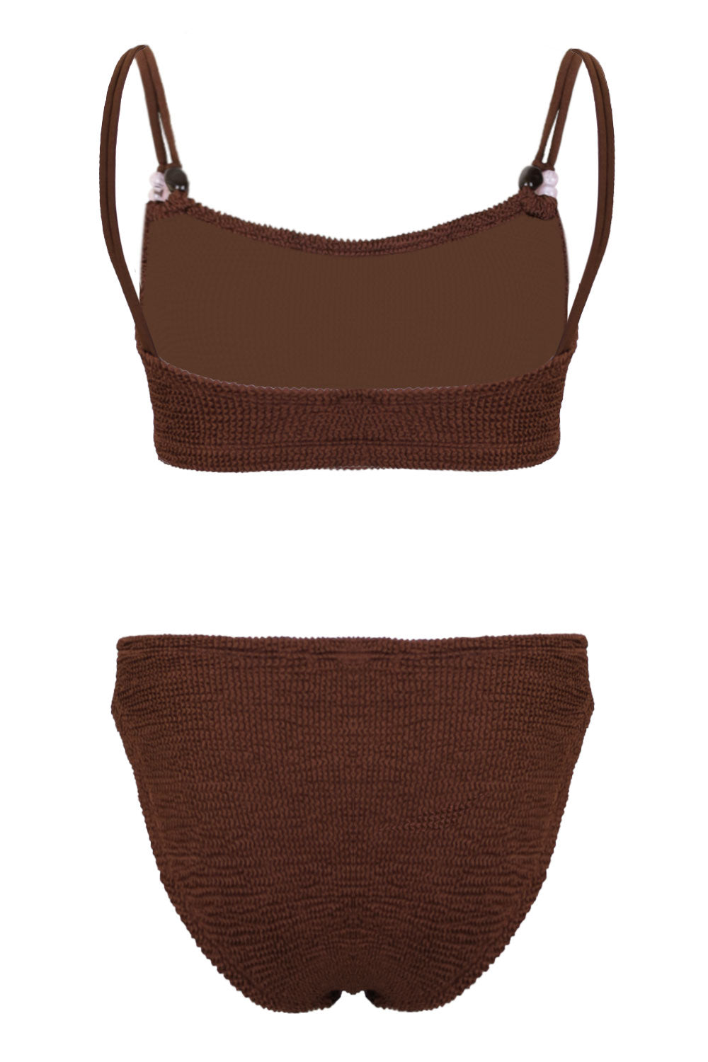 Load image into Gallery viewer, Cassie Beaded Bikini Metallic Chocolate
