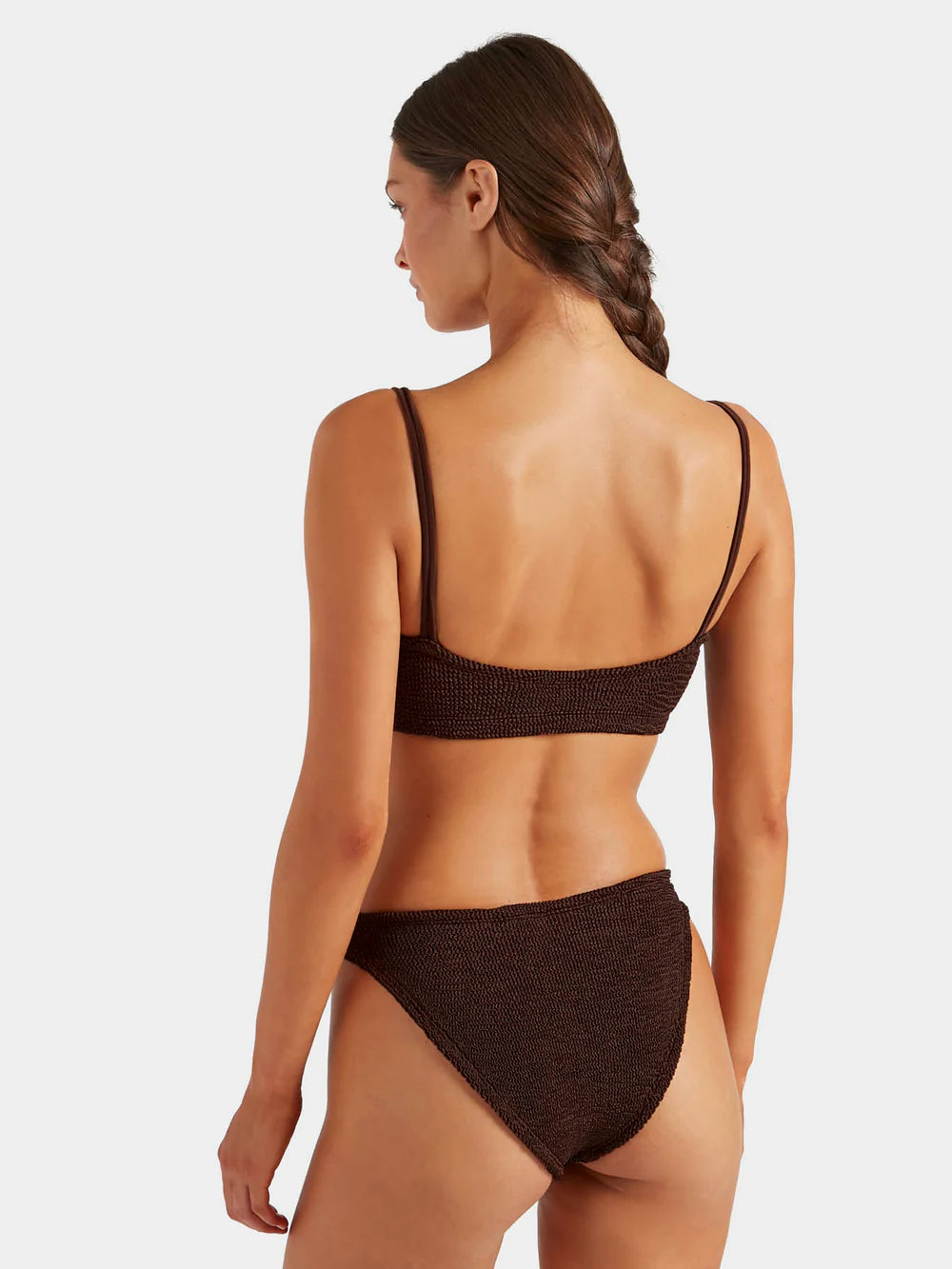 Load image into Gallery viewer, Cassie Beaded Bikini Metallic Chocolate
