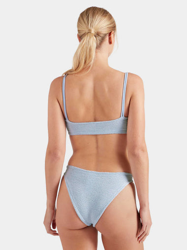 Cassie Beaded Bikini Metallic Ice Blue