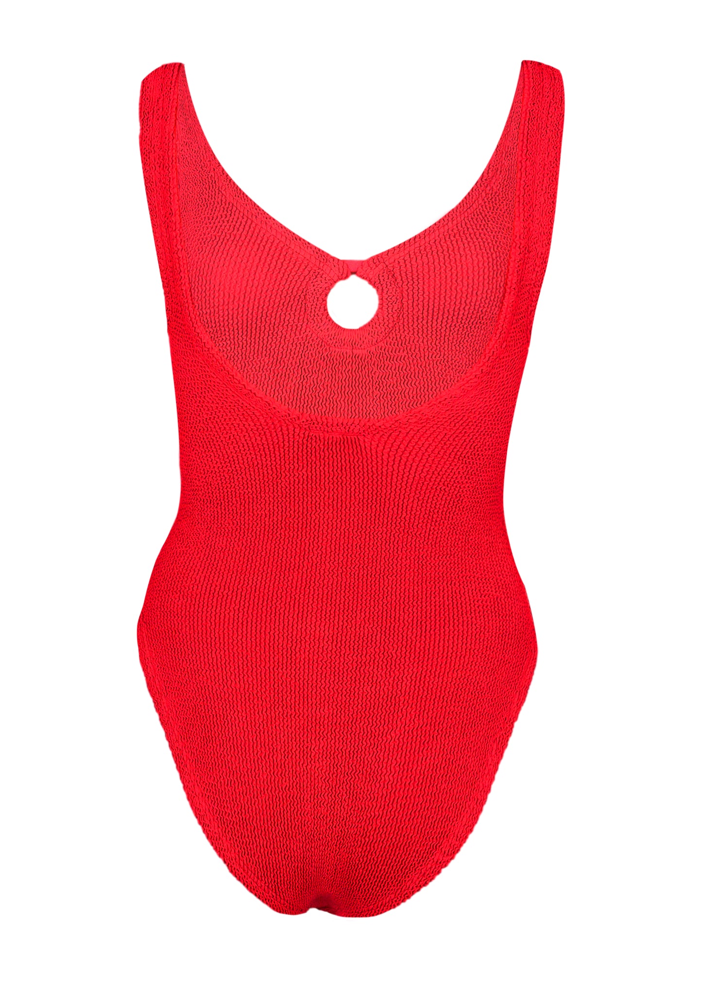 Load image into Gallery viewer, Celine Swim with Fabric Covered Hoops Red
