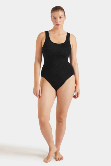 Coverage Square Neck Swim Black
