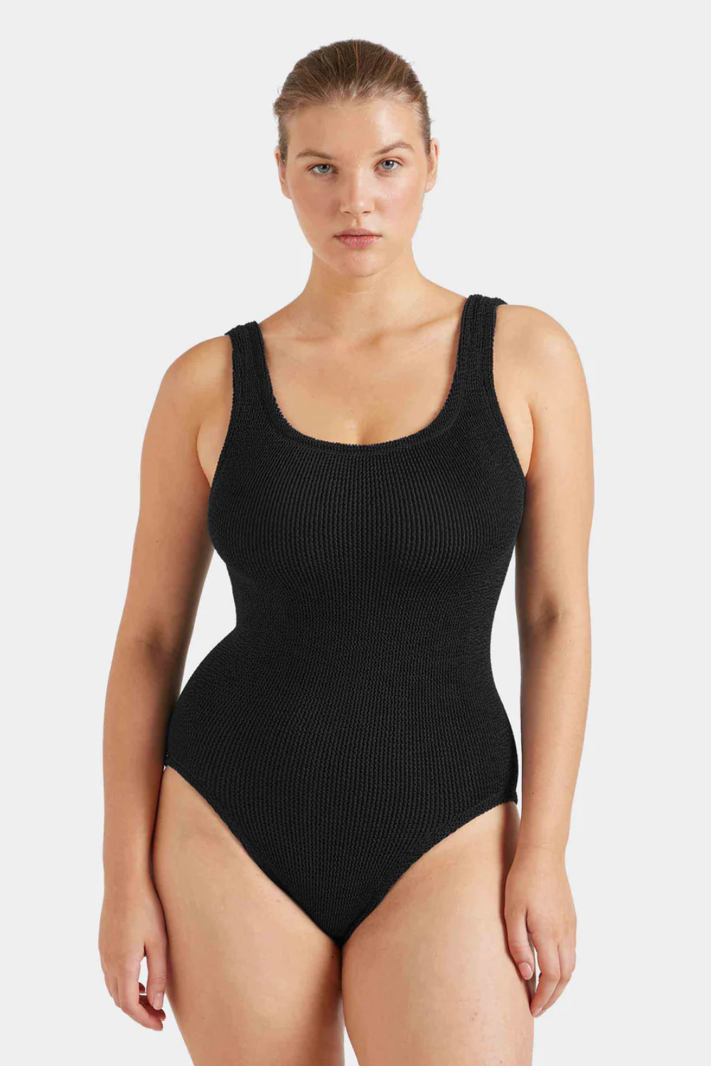 Load image into Gallery viewer, Coverage Square Neck Swim Black
