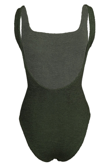 Coverage Square Neck Swim Metallic Khaki