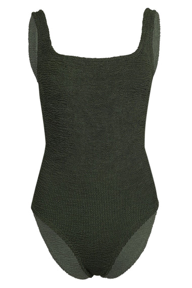 Coverage Square Neck Swim Metallic Khaki