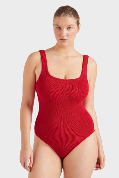 Coverage Square Neck Swim Red