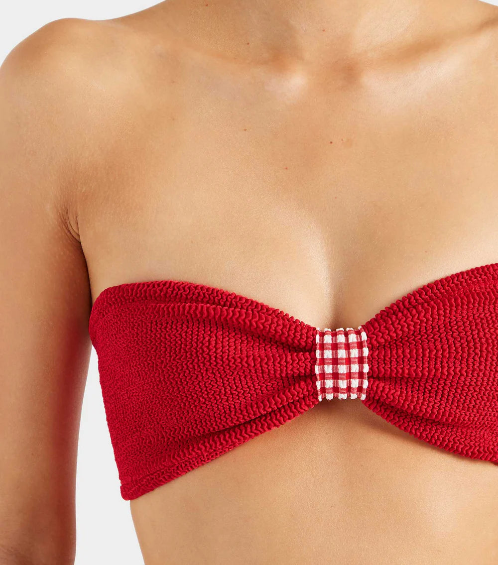 Load image into Gallery viewer, Jean Bikini Red Gingham
