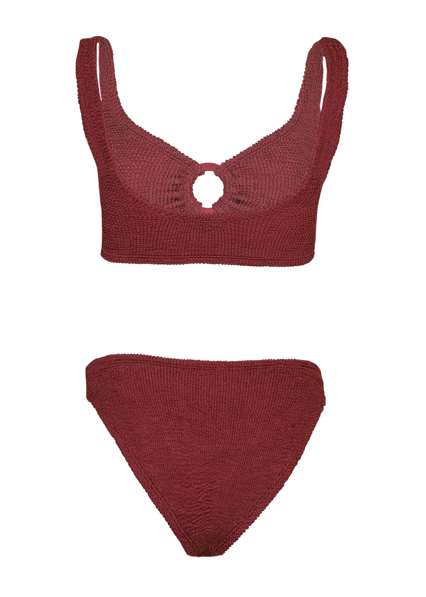 Load image into Gallery viewer, Julia Bikini Fabric Covered Hoops Metallic Rosewood
