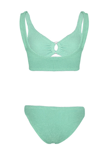 Julia Bikini with Pearly Hoop Metallic Mint