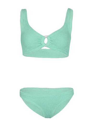 Julia Bikini with Pearly Hoop Metallic Mint