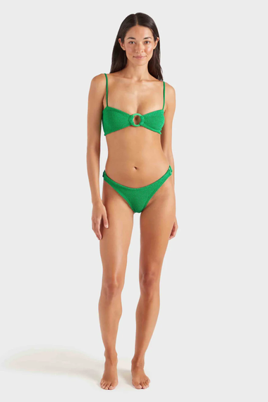 Misty Bikini With Fabric Tonal Hoops Emerald