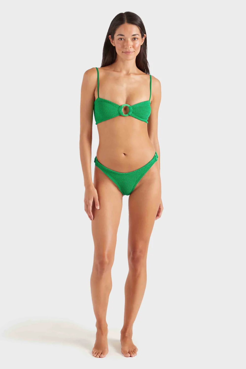 Load image into Gallery viewer, Misty Bikini With Fabric Tonal Hoops Emerald
