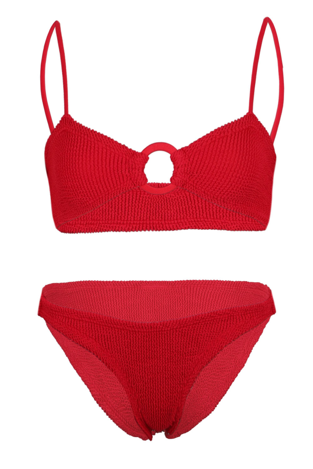 Load image into Gallery viewer, Misty Bikini With Fabric Tonal Hoops Red
