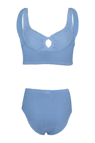 Nadine Bikini Fabric Covered Hoops Cornflower