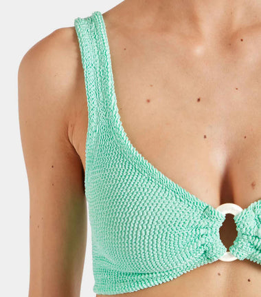 Nadine Bikini with Pearly Hoop Metallic Mint