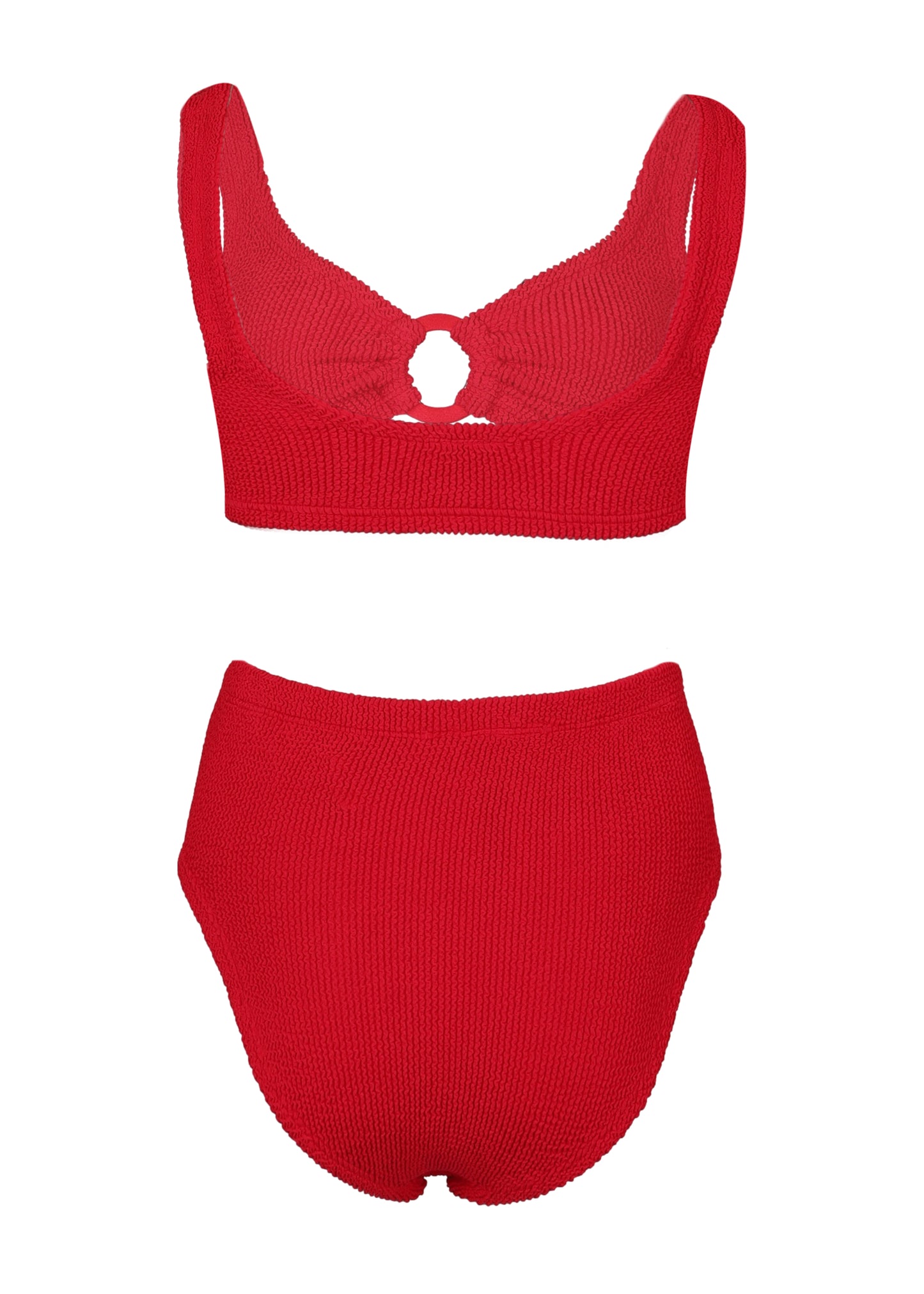 Load image into Gallery viewer, Nadine Bikini Fabric Covered Hoops Red
