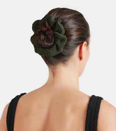 Scrunchie Metallic Khaki
